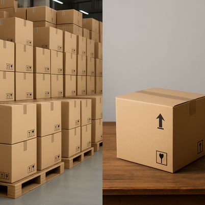 Contrasting images with one showing something that is bulk and one that is showing a oneoff piece-1