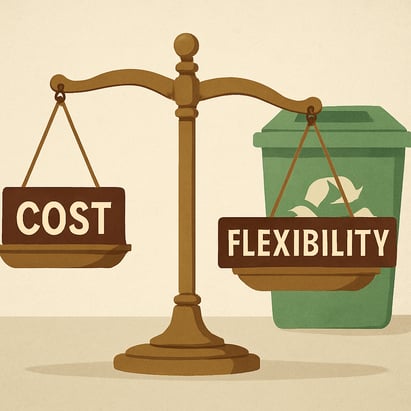 Imagery Scale balancing Cost and Flexibility Maybe a recycling bin in the background