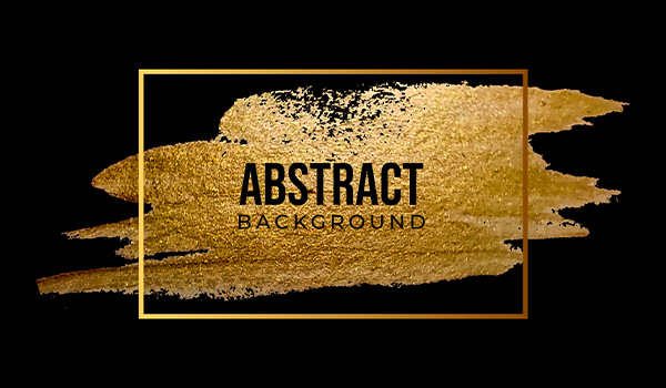 Gold foil stamped embellishment on black background