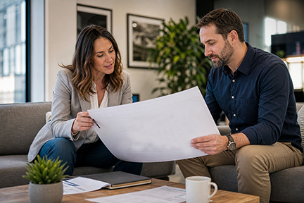 Business Professionals Reviewing Outdoor Sign Design-2