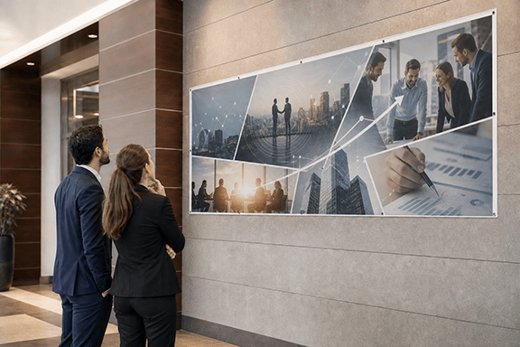 Business Professionals Viewing Business Wall Banner