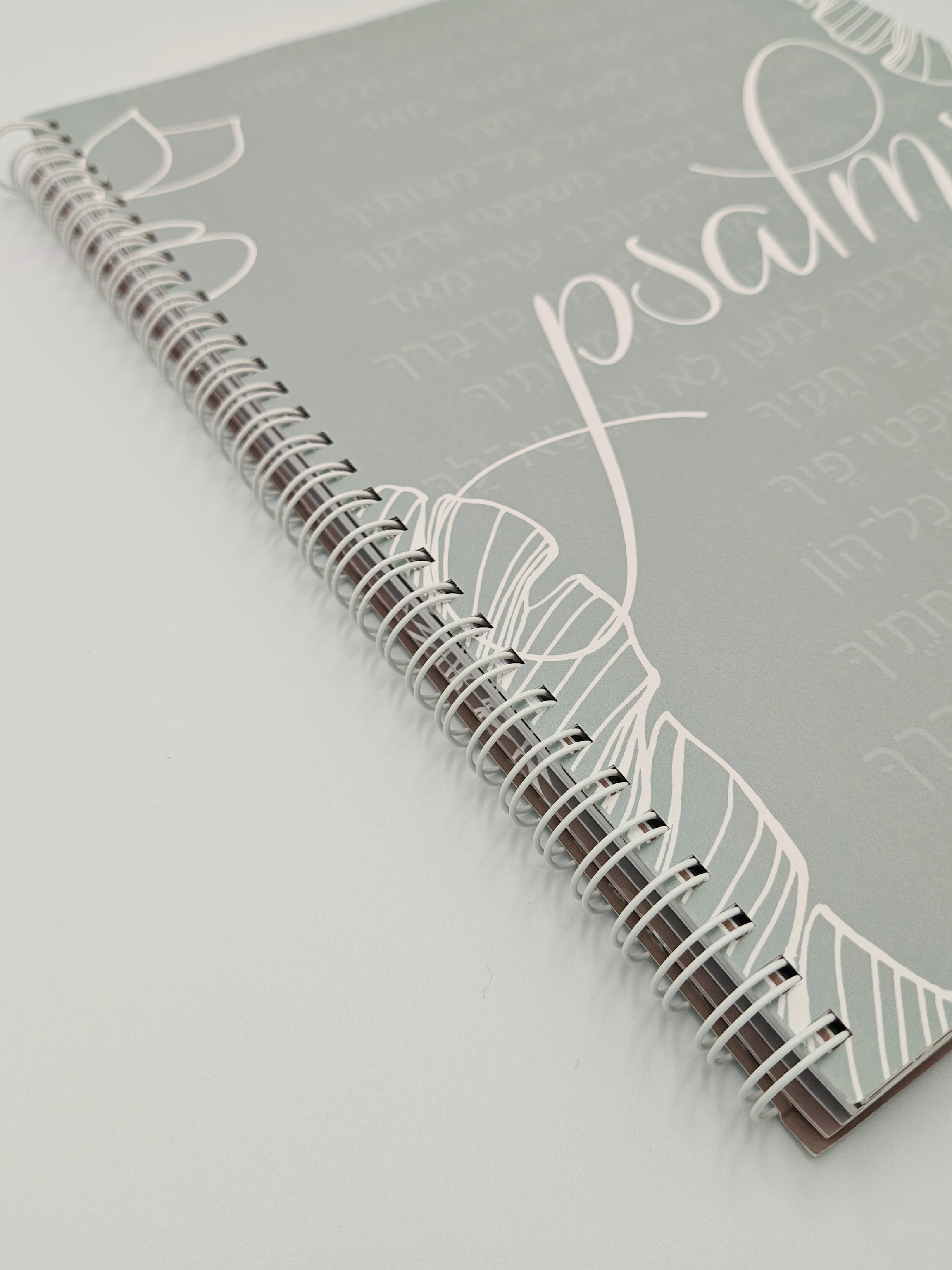 Fully designed psalm book with patterns on cover and wire-O binding on side