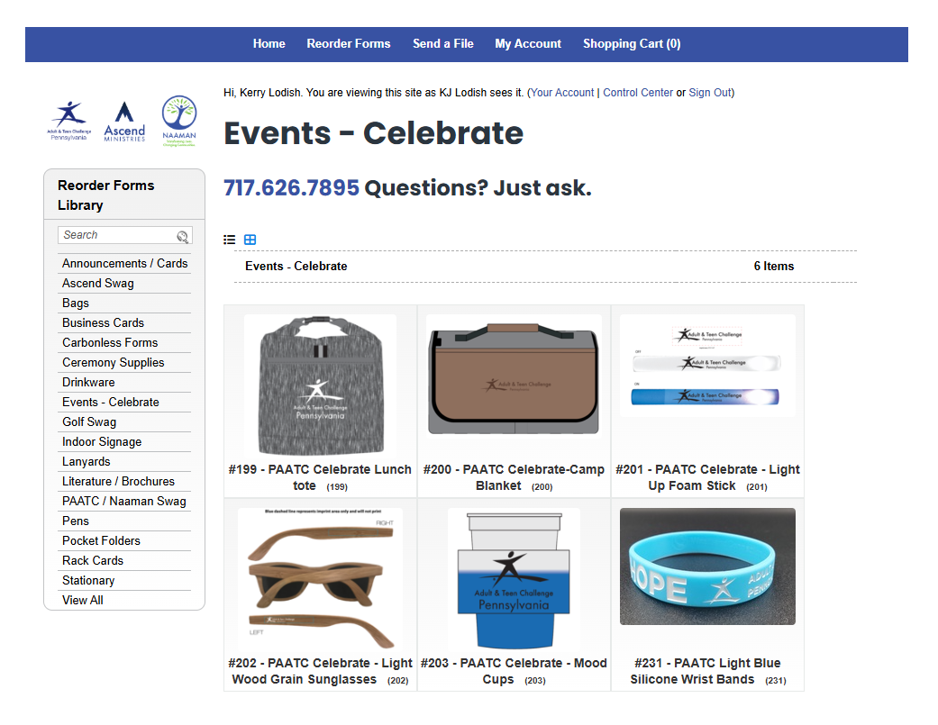 Branded event items like sunglasses, wrist bands and bags