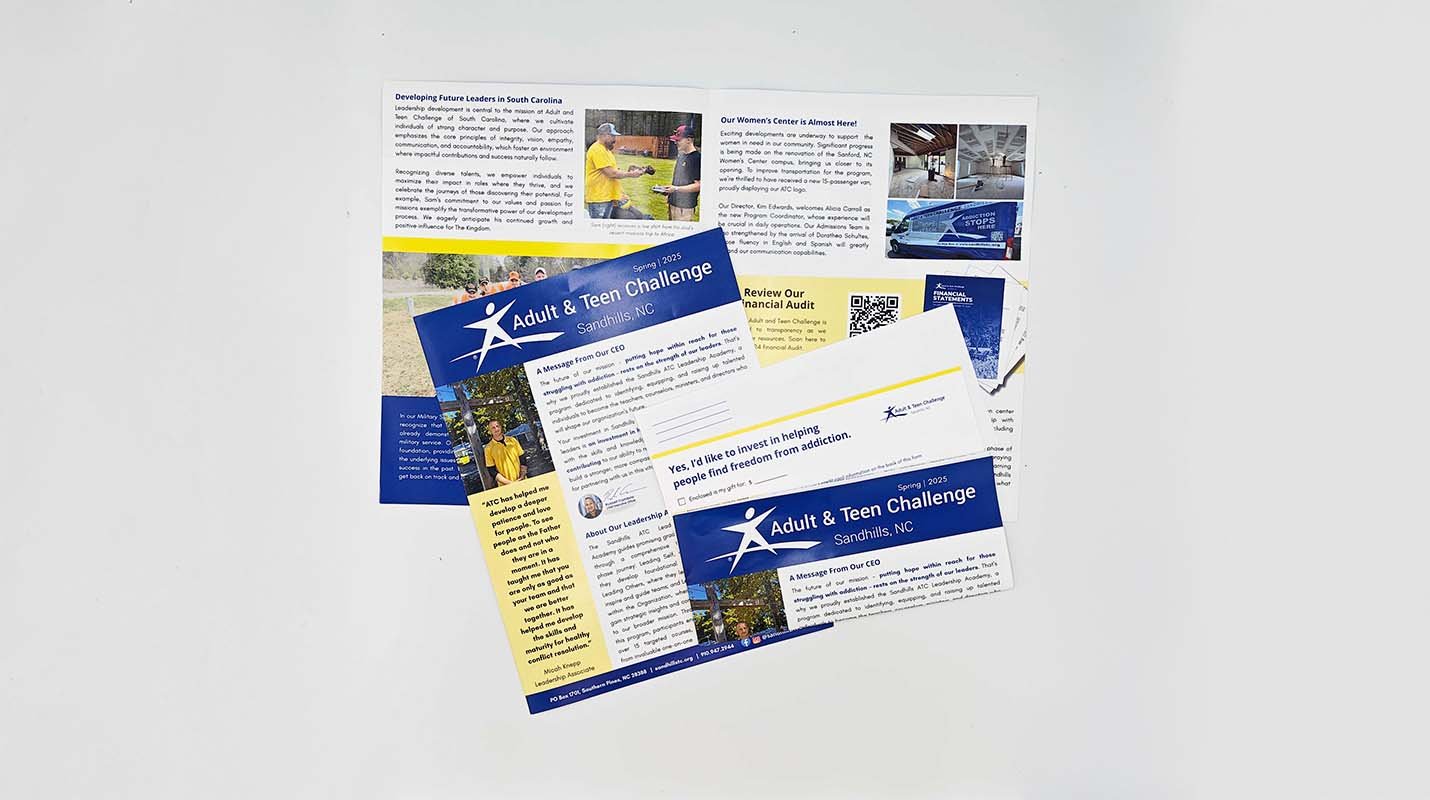 Collection of full-color mail pieces and return envelope